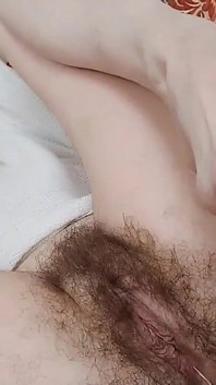 Mistress with Glasses Masturbates Hairy Pussy, Plays with Fingers, Hot MILF Ginnagg