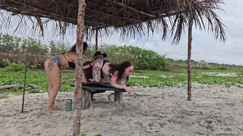 Lorrany exotica: Riding Two Tight Little Asses on the Beach in Salvador