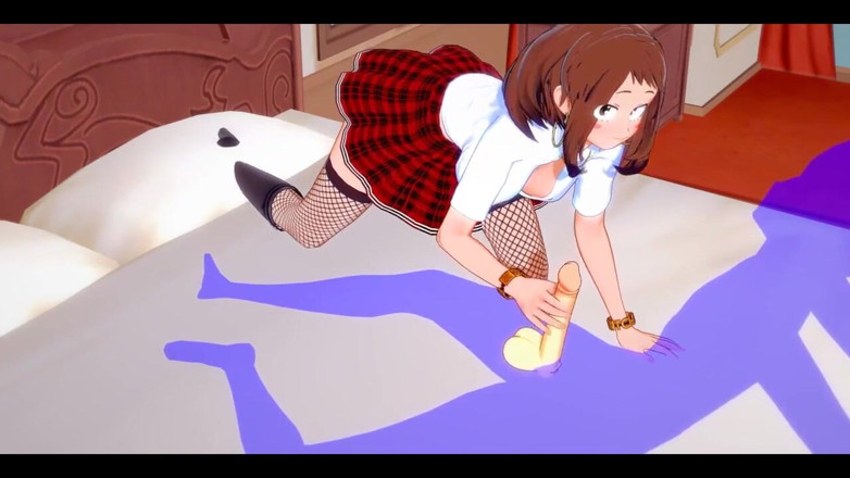 HentaiTubes: My Hero Academia, хентай - Хардсекс Uraraka - японская азиатская манга, аниме-фильм порно-игра