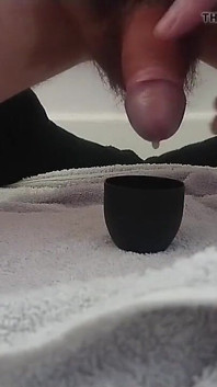 Slow Edging of Soft Uncut Cock with Leaking Cum and Swallow