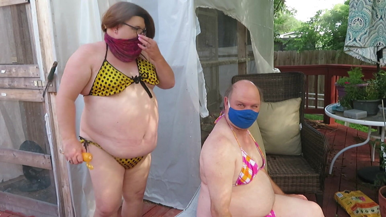 BBW nurse Vicki adventures with friends: Bbw tranny DeeDee puts lotion on Brittney Mistress, Victoria's cross...
