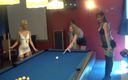 Rosella Extrem: Bareback fuck orgy in the billiard cafe. 3 girls are fucked...