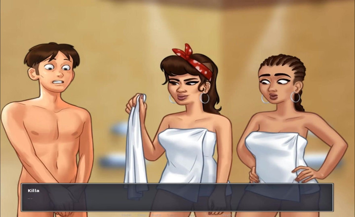 Hentai World: Summertime Saga awek lesbian panas mandi kolej