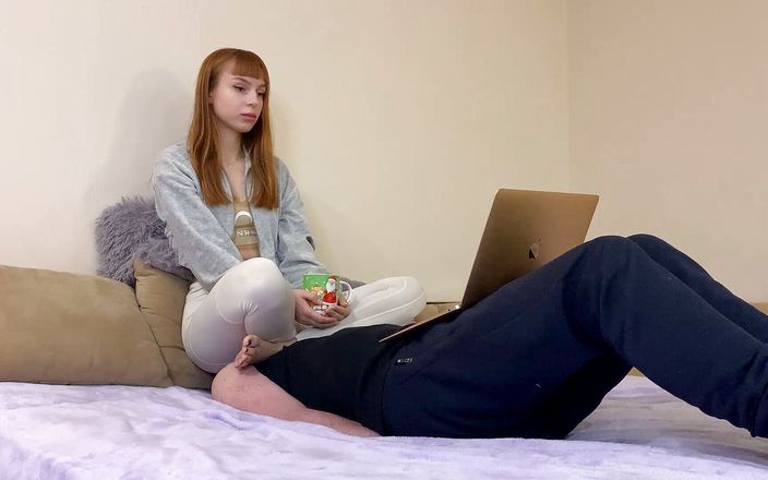Petite Princesses FemDom: Kira uses subby boyfriend&amp;#039;s face as a couch for long...