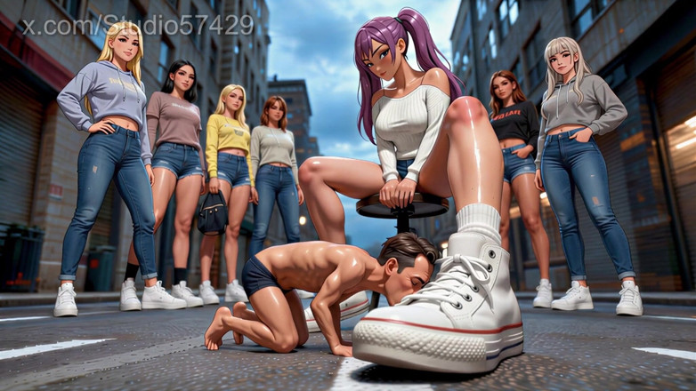 Studio 57429: Giantess Crush in Sneakers, Converse, Foot Domination Femdom