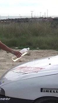 Gipsy Skinny Brunette with Small Cute Tits Cleans My Car Wearing a Bikini and Gets Naked
