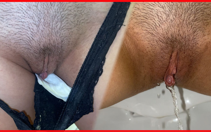 Erect Dick: Compilierung! Pissen in verschiedenem höschen mit Pads! Nahaufnahme! POV!