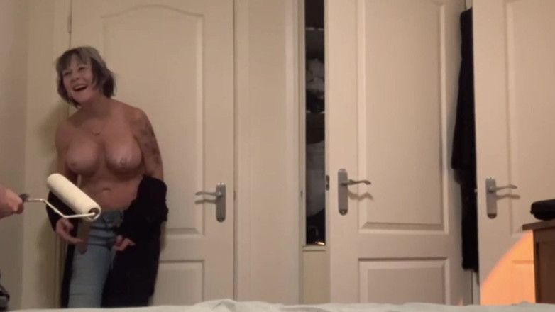 SilverFux: Horny Mature Maid Flirts and Fucks the Painter: Part 2