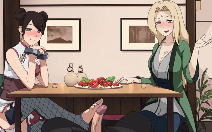 LoveSkySan69: Naruto - Kunoichi Trainer - Part 7 - Tenten and Tsunade Footjob by Loveskysanx