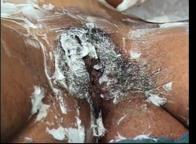 Thot Factory: Young ebony shaves her pussy before getting fucked