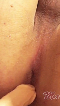 A Guy in Strings Shows His Dick and Fucks His Ass with a Dildo and Cums Sweetly