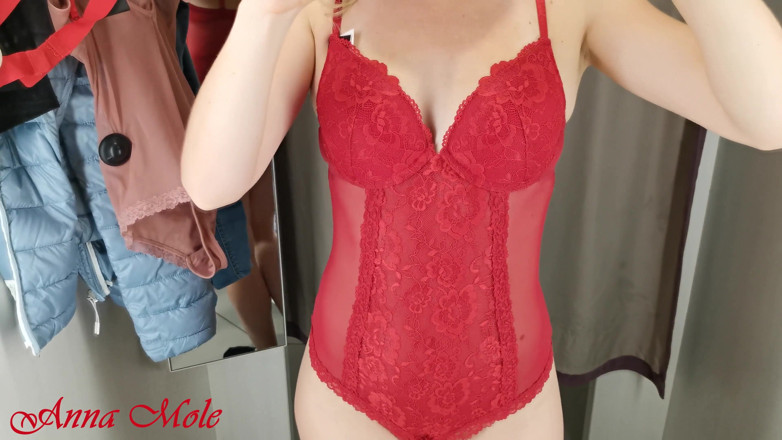 Anna Mole: A girl with a perfect figure tries on different lingerie