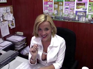 MILF stars: Stunning blonde MILF gets fucked in her office