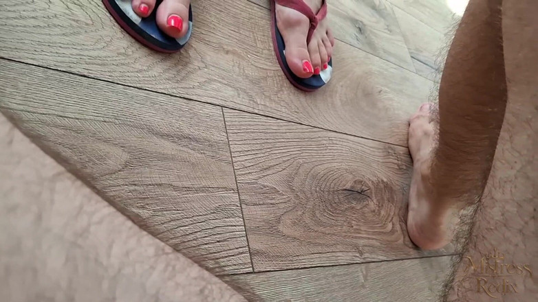 Mistress Redix: Flip Flops &amp; Pink Skirt: Ruthless Ballbusting!