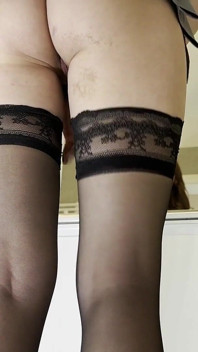 Long Legs Cute Beauty College Girl in a School Uniform Mini Skirt Flashes Pussy and Ass in Black Stockings
