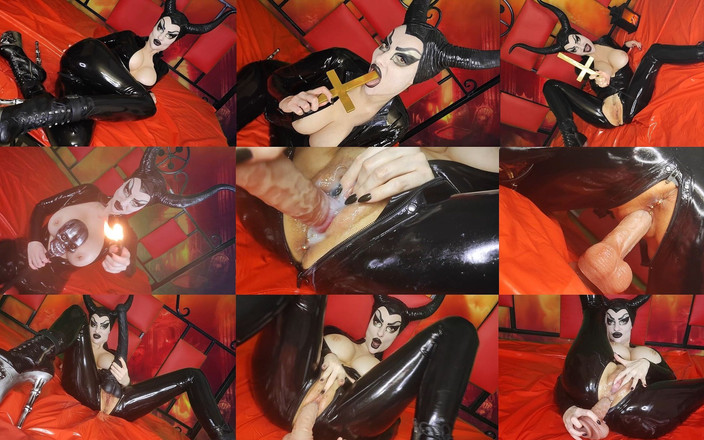 Princess18_: Сатанин чорна латексна відьма викликає сатану