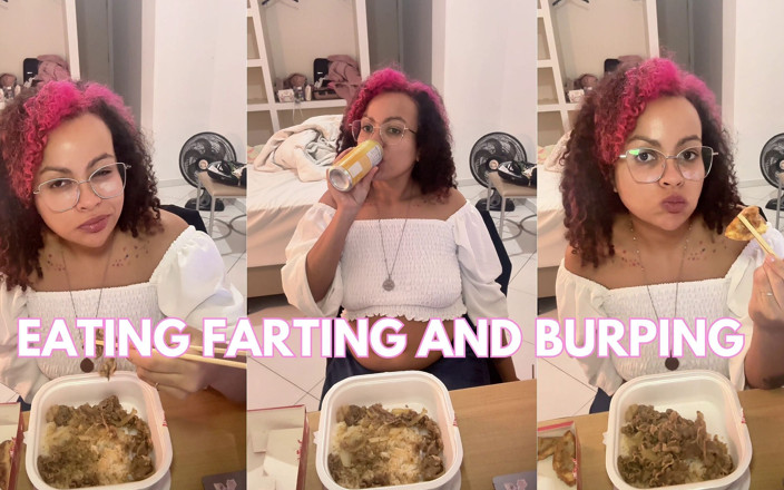 Cutiepiie Chubby: Eating Japanese Food Bloated Belly Farts &amp; Burps a Gassy Adventure