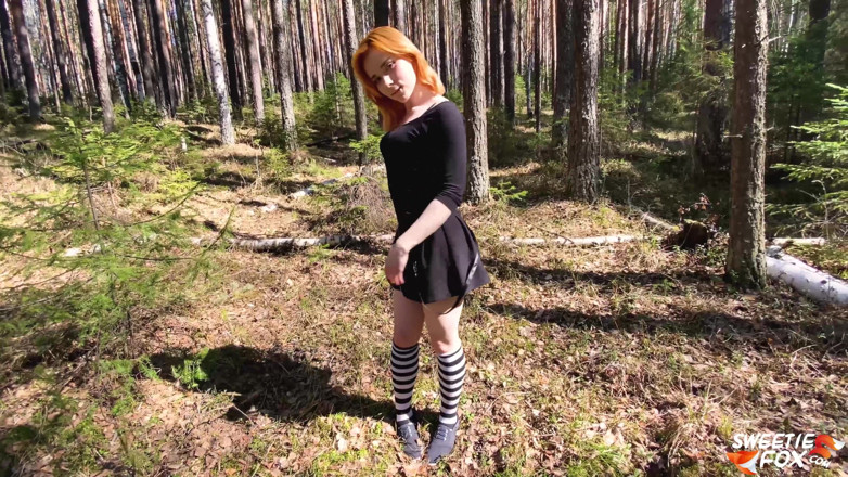 Sweetie Fox: Ruda głęboko ssie i doggystyle jebanie w lesie
