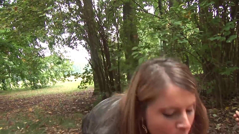 Public Entertainment: Sexy brunette gets fucked and jizzed on her round ass...
