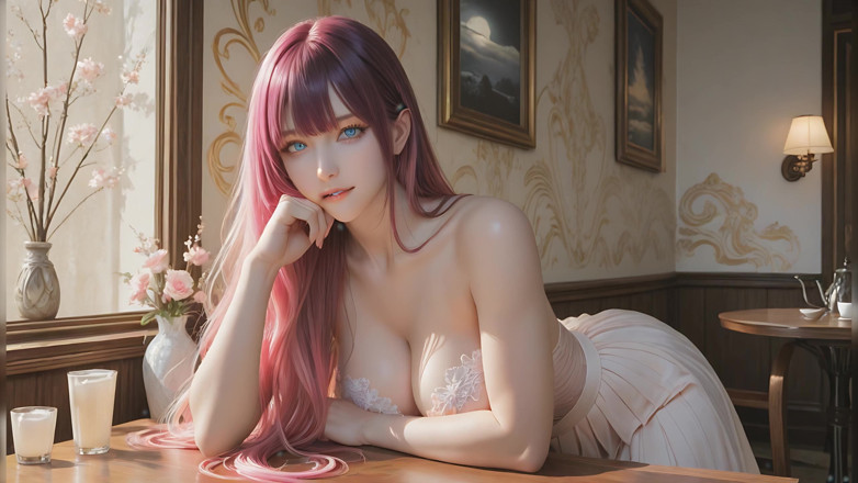 LustRender: Panamanian Infernal Priestess Vibrating Tease at Cafe Table