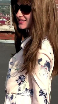 Stranger Passionately Fucks and Sucks a Big Cock on the Roof of a House, Cum in Her Panties
