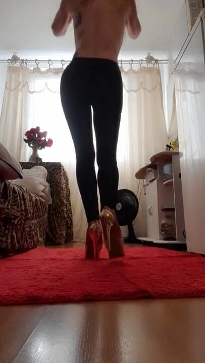 Stefany karoliny: Stefany Karoliny, wearing bright shiny leg pants so you can...