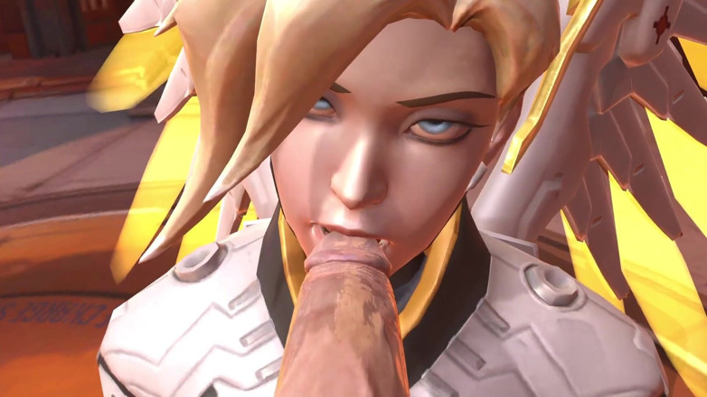 Wraith ward: Mercy blowjob. Overwatch parody