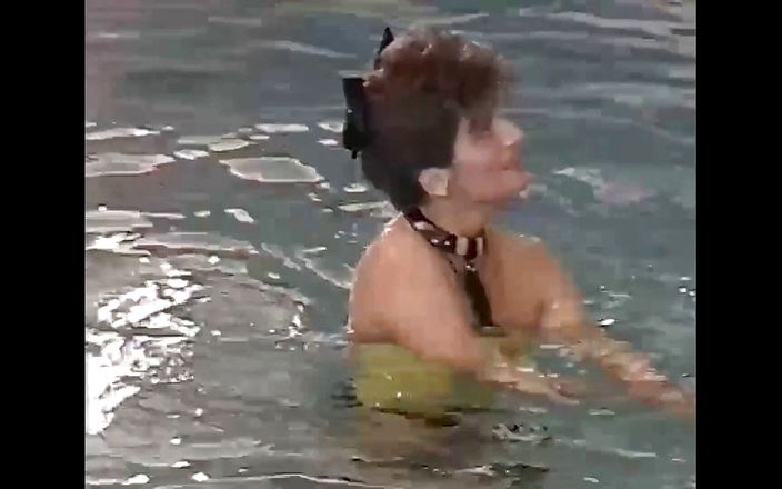 Vintage Climax: Brunette milf gets fucked after swimming in the pool