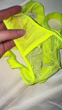 Worn Creamy Panties Inspection, Pissing in Panties in Shower - Small Tits Play