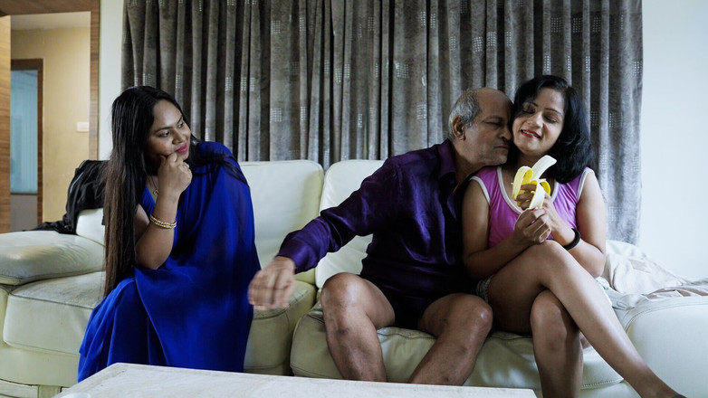 Aaka: Starý tchán hardcore sex s její 2 nevlastní dcerou Thresome