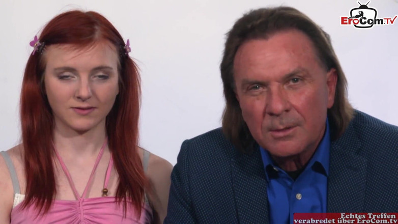 EroCom: Young petite woman with red hair fucks in a casting...