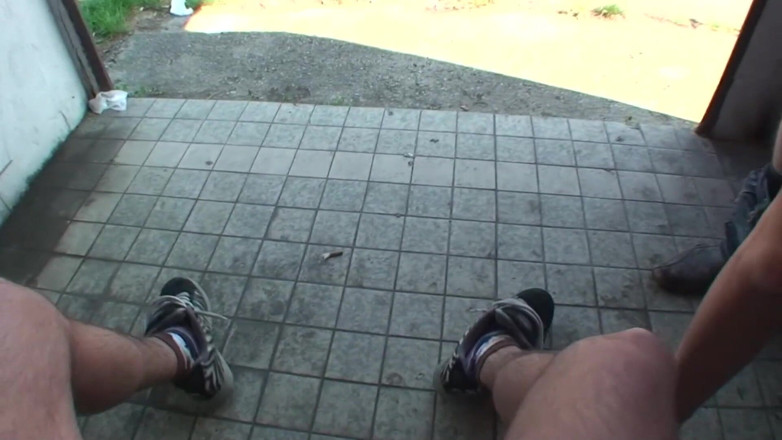 SEXUAL SIN: Two men fucks a babe outdoors on the side of...