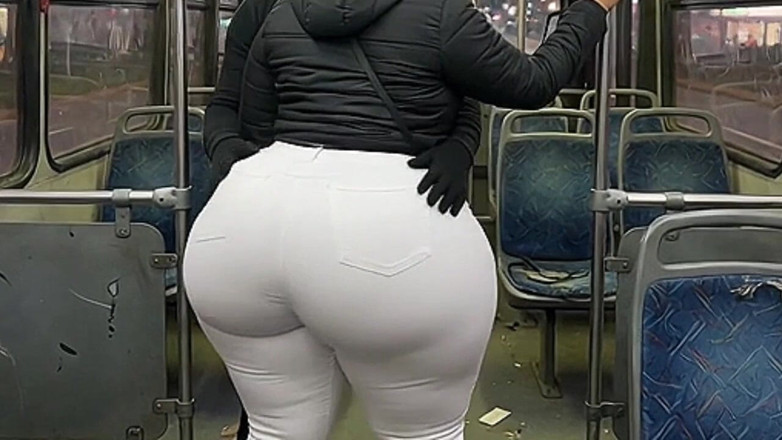 Animate golden: Big Ass Latina in Tight White Pants on the Bus...