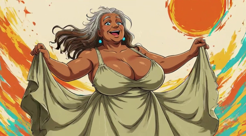 Huge Boobs: Grandes tetas, abuelas bailando, animación