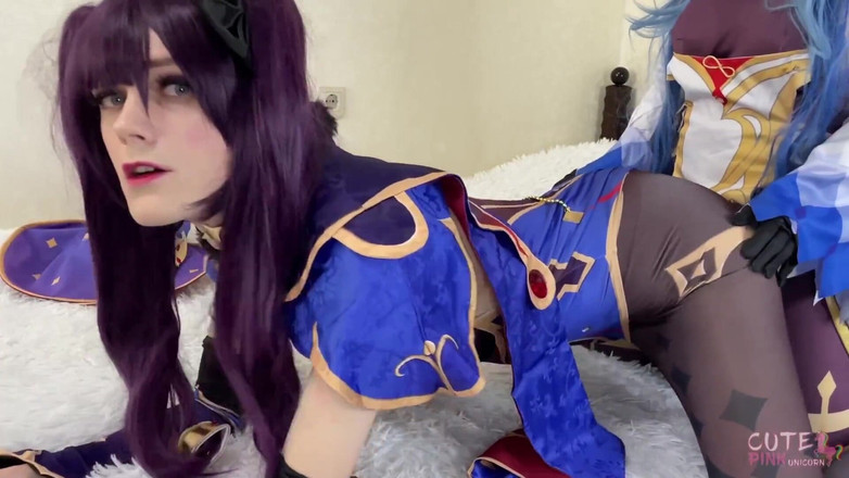 CutePinkUnicorn: 펨돔 스트랩으로 내 엉덩이를 훈련하는 애니메이션 소녀