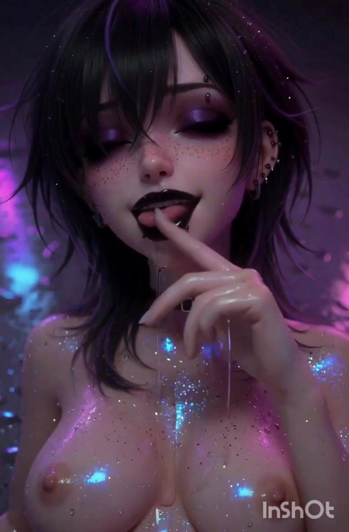 Wertstofsamler: Alternative Goth Hentai Girl Masturbates and Twerks