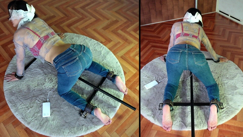 ushirosugatanomiki: A Woman Is Restrained on All Fours and Left at...