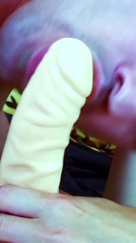 Teen with silicone tits should pamper her boyfriend with a strapon