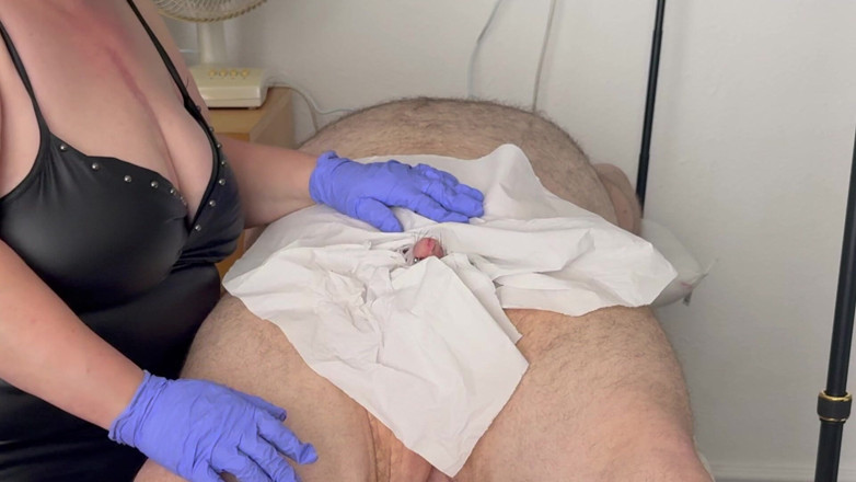 Aaexperiencesltd: Part 4:- Domina Satana Does Medical Play on Here Slave Dazzer....