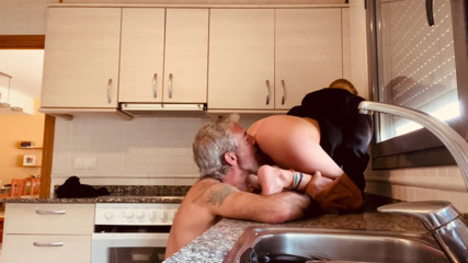 Cristina Sauvage: Little Black Hood Fucking in Her Kitchen