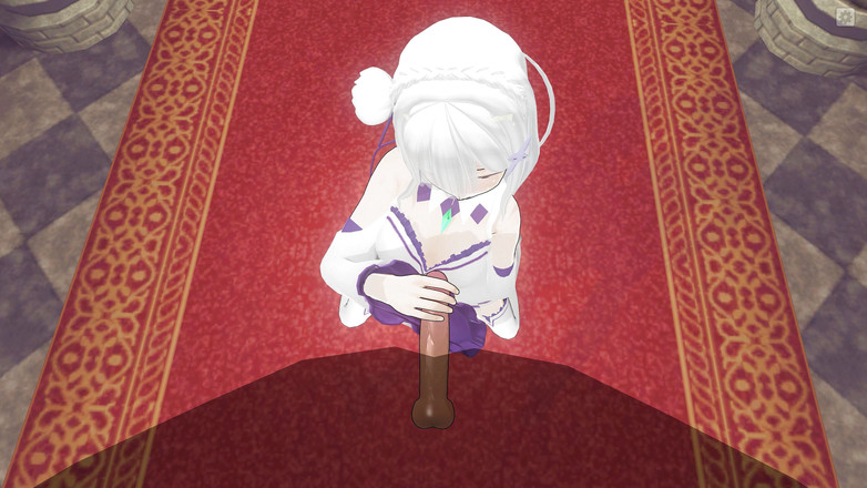 H3DC: HENTAI 3D. Emilia ti masturba il cazzo e si tocca la...