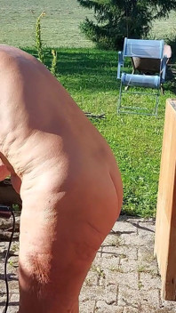 Granny Works Naked in Her Garden!