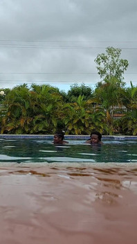Sperm Floating in the Pool, Hard Sex in the Water, Double Orgasm.