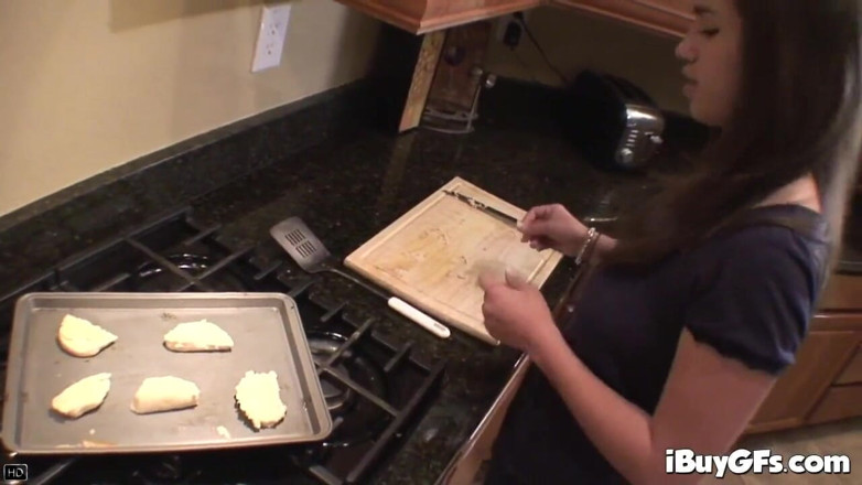 I Buy GFs: Hot teen in the kitchen naked masturbates hardcore solo