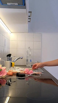 Hot and Cute Beauty in Her Dormitory Room Takes off Panties to Flash Shaved Pussy and Big Ass