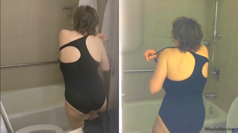 MarieRocks: Curvy GILF is naked in the bathroom again
