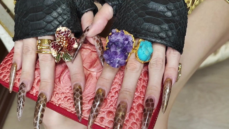 Princess18_: My Extra Long Snakeskin Nails Fuck Your Mind