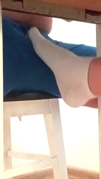 Sockjob & Ruined Orgasm Under Table