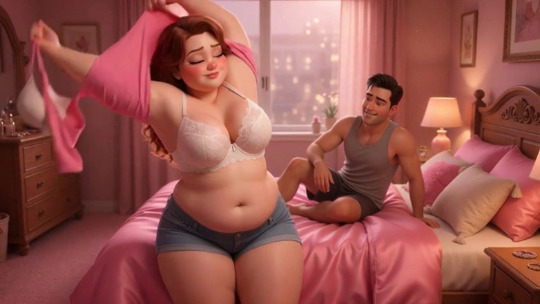 My night collection: Plump Chubby Stepsister Slowly Strips and Reveals Her Full Soft...
