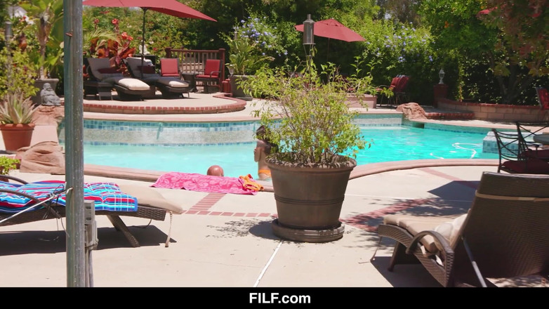 FILF - Father I'd Like To Fuck: Naughty Brazilian teen Gina Valentina poolside fuck with neighbor